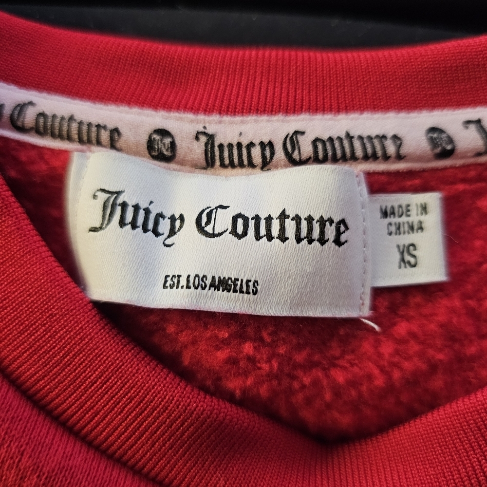 JUICY COUTURE Red Logo Crop top Sweatshirt β Size XS ππ₯ - Picture 8 of 10
